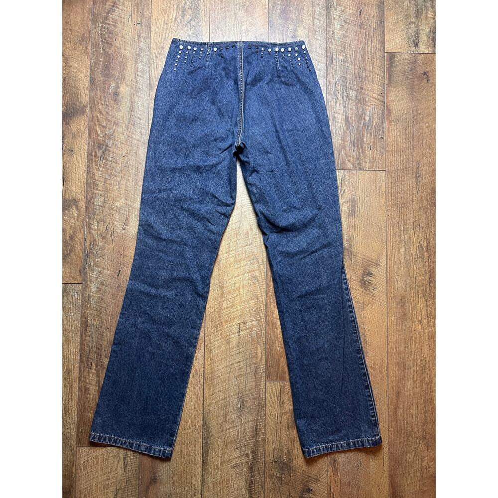 Vintage DKNY Bareback Brazilian Jeans Size 4 Studded Mid Rise 32x31 Y2K Denim - Picture 7 of 7